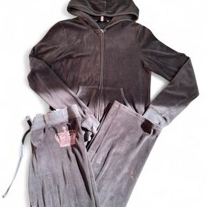 Juicy Couture Charcoal Velour Hoodie Set